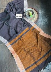 Pure Khadi Handloom - Black Brown Woven