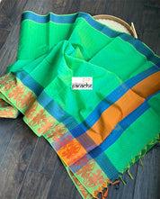 Cotton Silk Kanjivaram - Green Blue