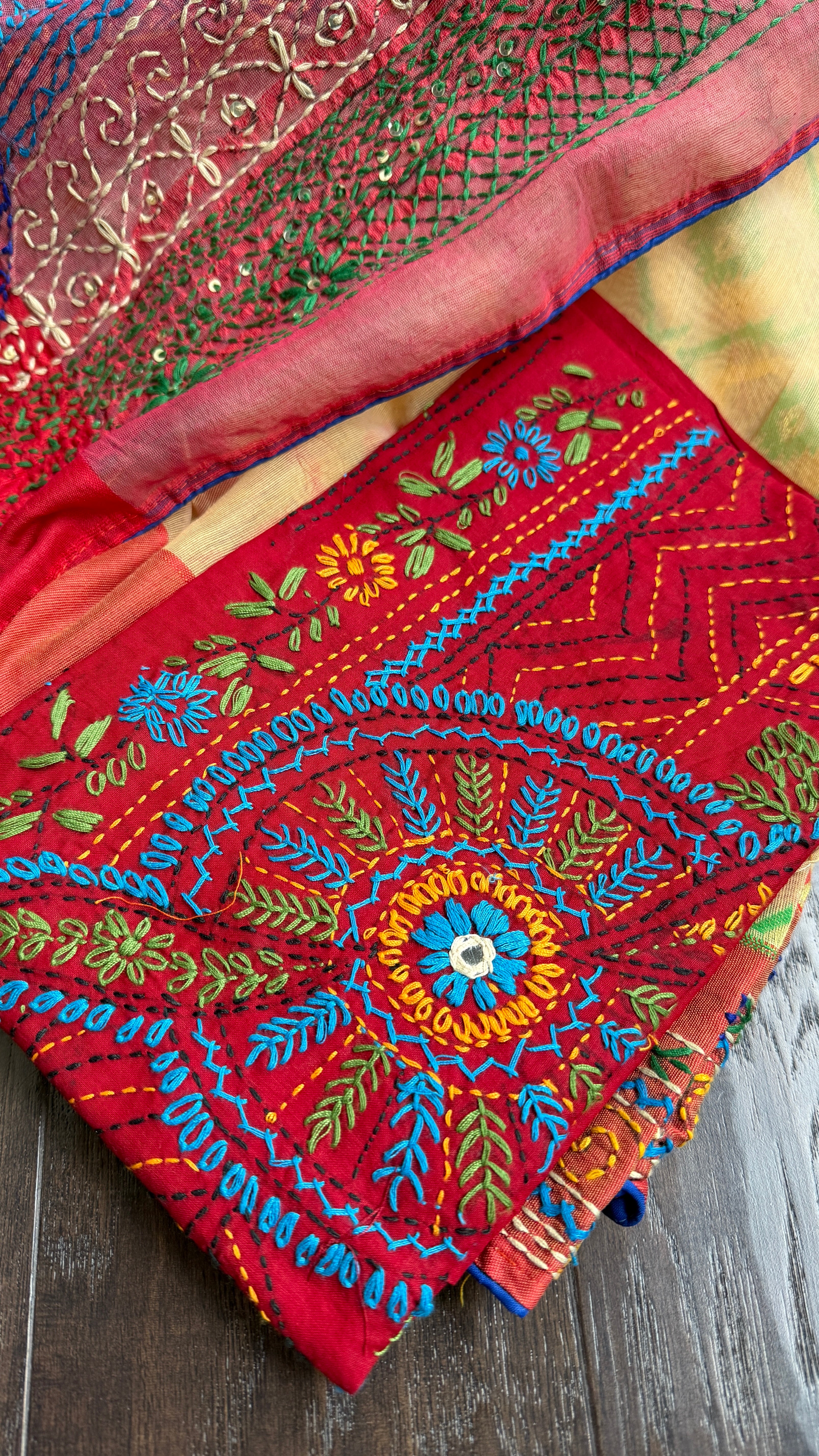 Designer Jamdaani Lambani Embroidered - Beige Cream Multi Color