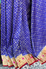 Khaddi Tussar Georgette Paithani Banarasi - Purplish Blue