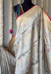 Soft Silk Banaras Brocade Saree - Beige
