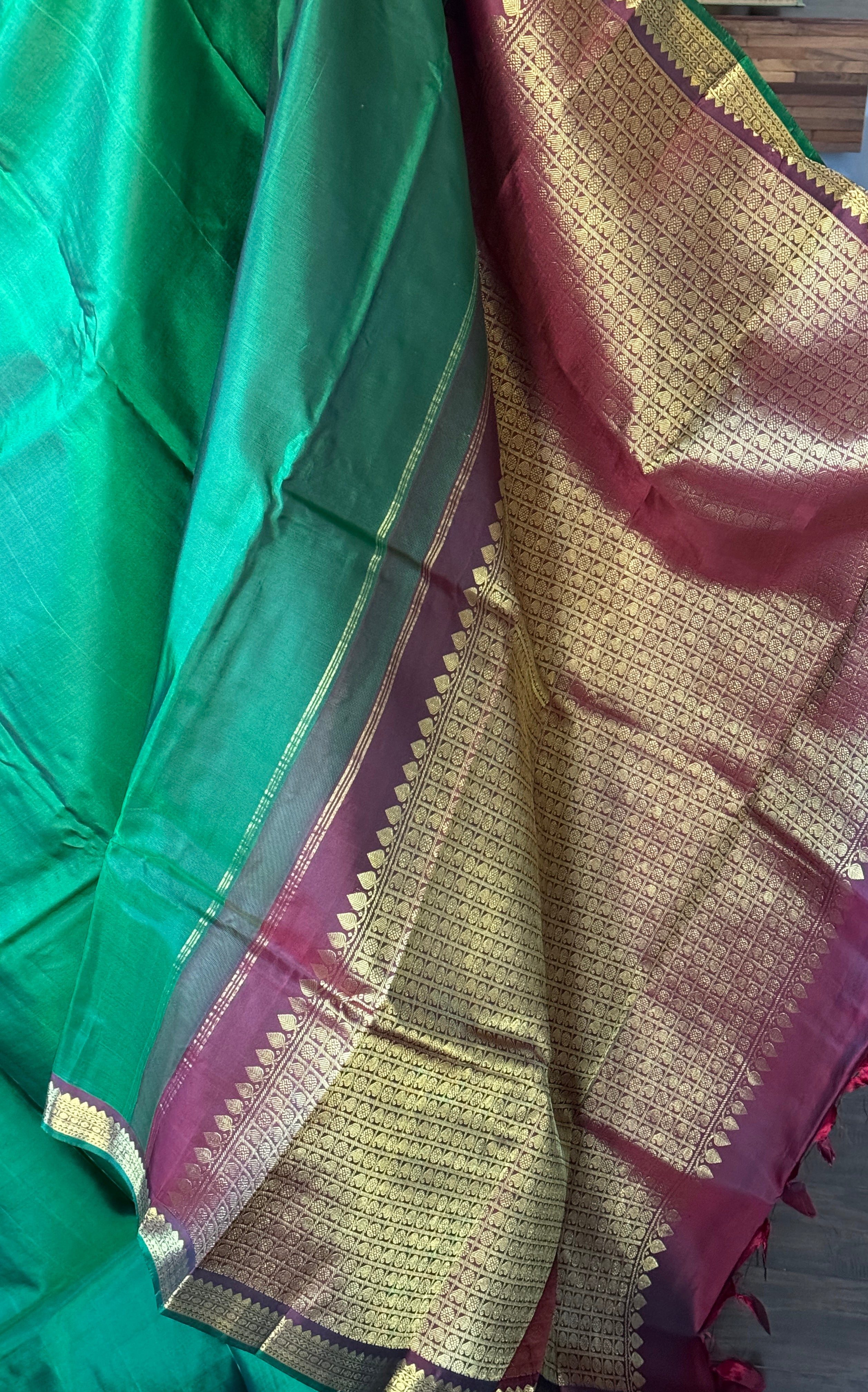 Pure Silk Kanjivaram - Green Woven