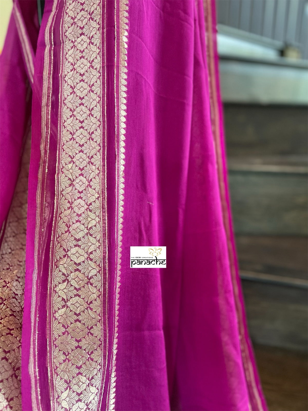 Khaddi Georgette Banarasi - Magenta Pink