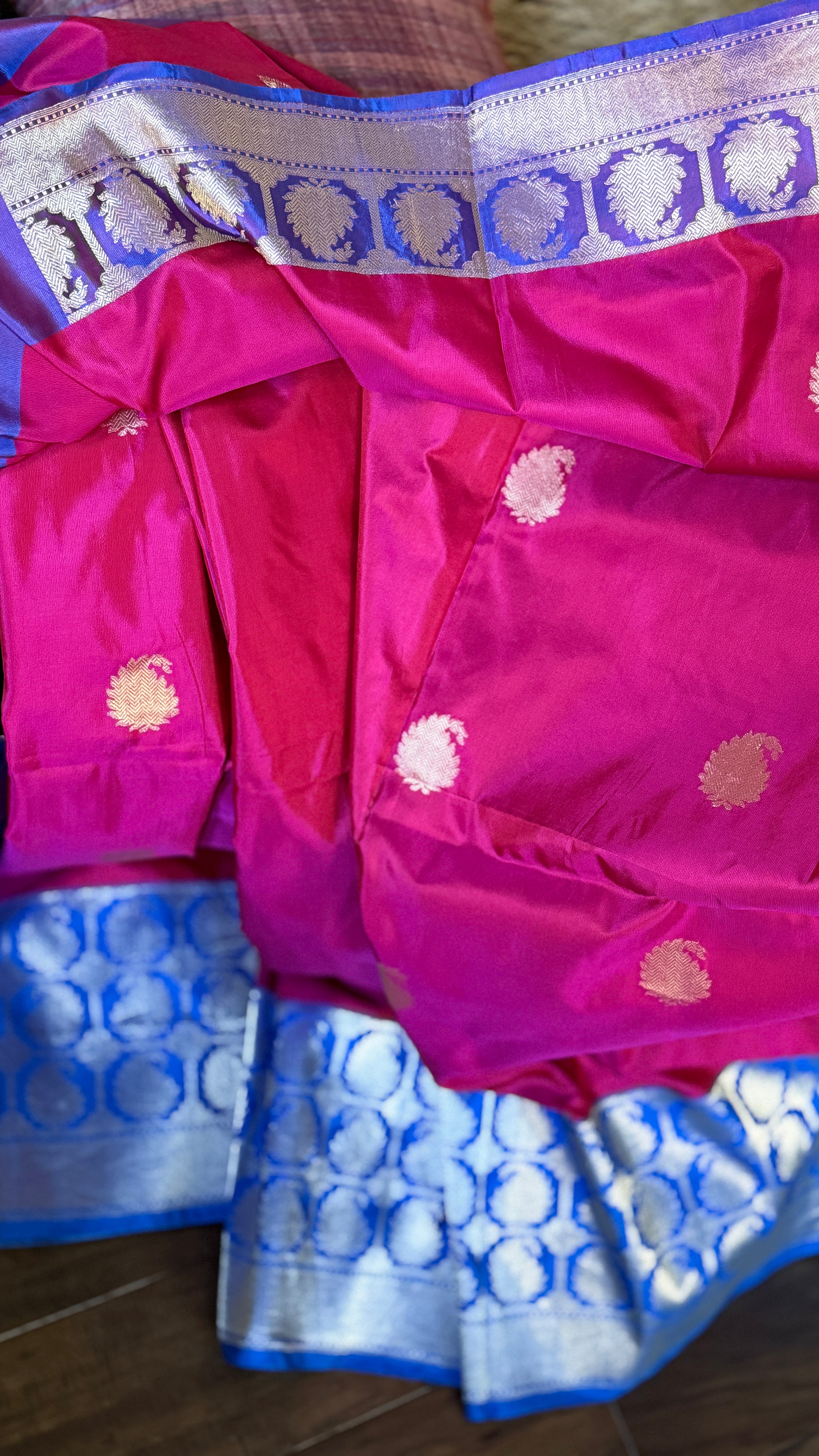Pure Katan Silk Banarasi - Magenta Pink
