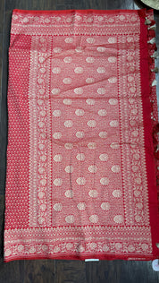 Soft Silk Banaras Saree - Red Zari Woven