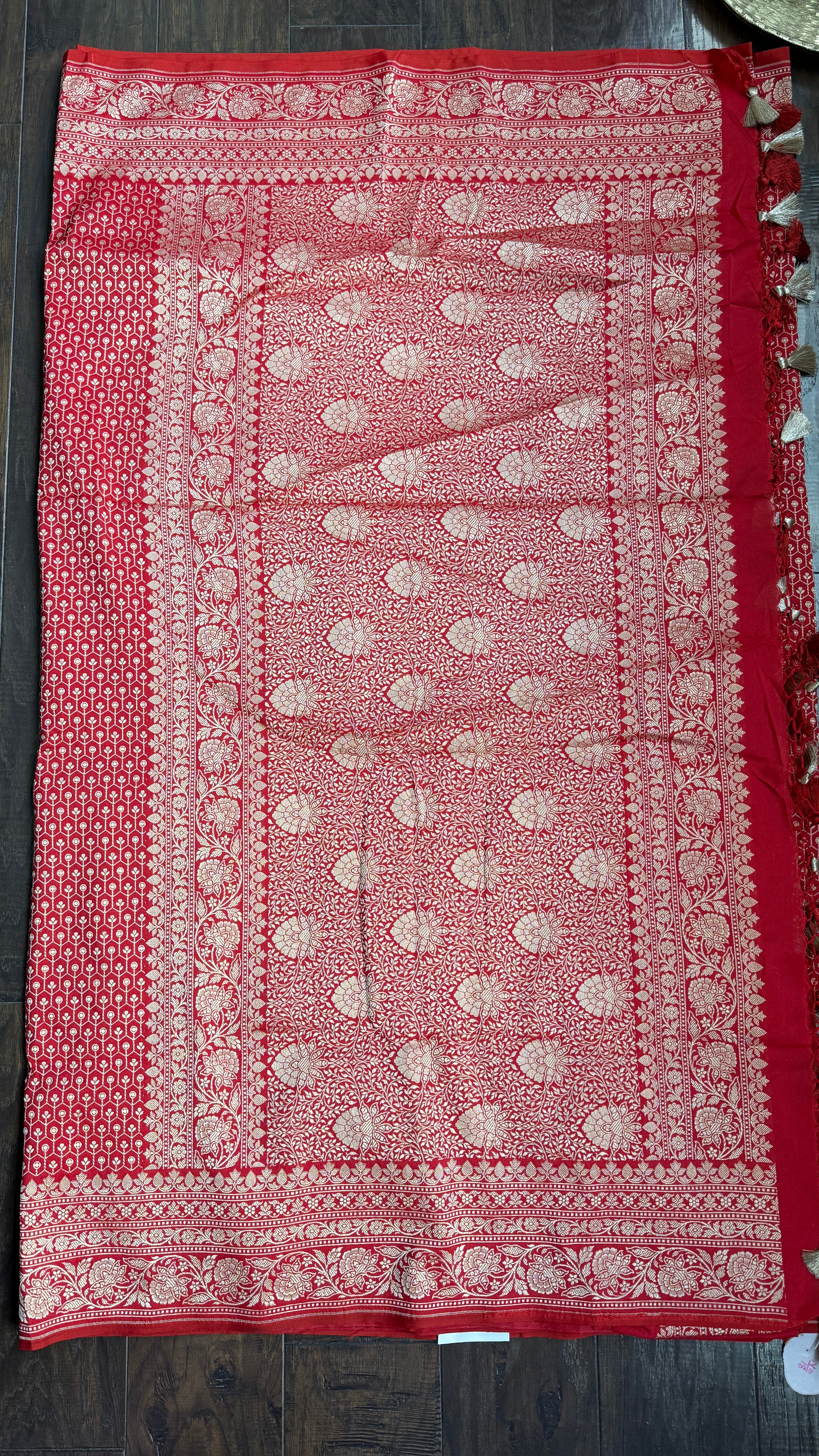Soft Silk Banaras Saree - Red Zari Woven