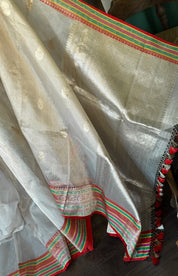 Pure Tissue Silk Banarasi - Antique Golden Rangkat Border