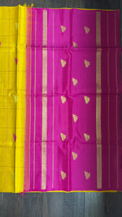 Silk Kanjivaram - Yellow Pink