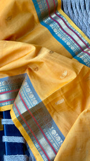 Pure SICO Gadwal - Sunrise Yellow Teal Blue