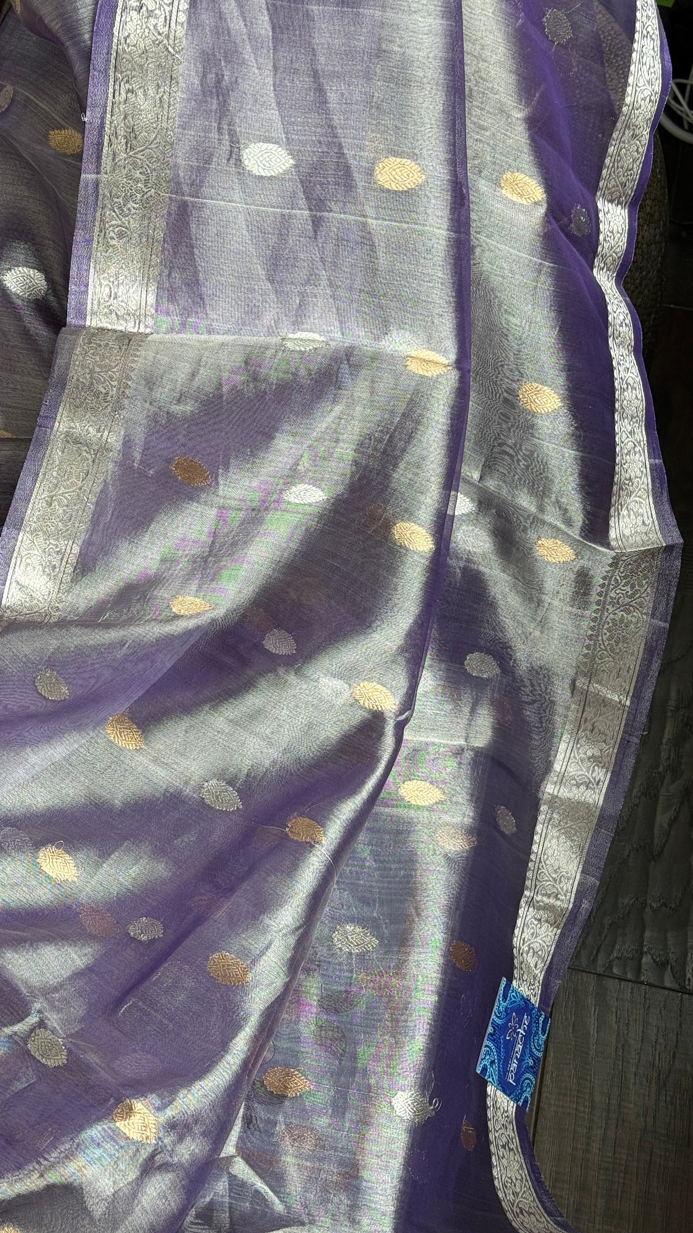 Tissue Organza Silk Banarasi - Purple