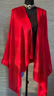 Kashmiri Stole - Red Gold Stone