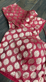 Designer Blouse - Reddish Maroon Woven Size 36