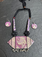 Jewelry Set - Mauve Black Madhubani