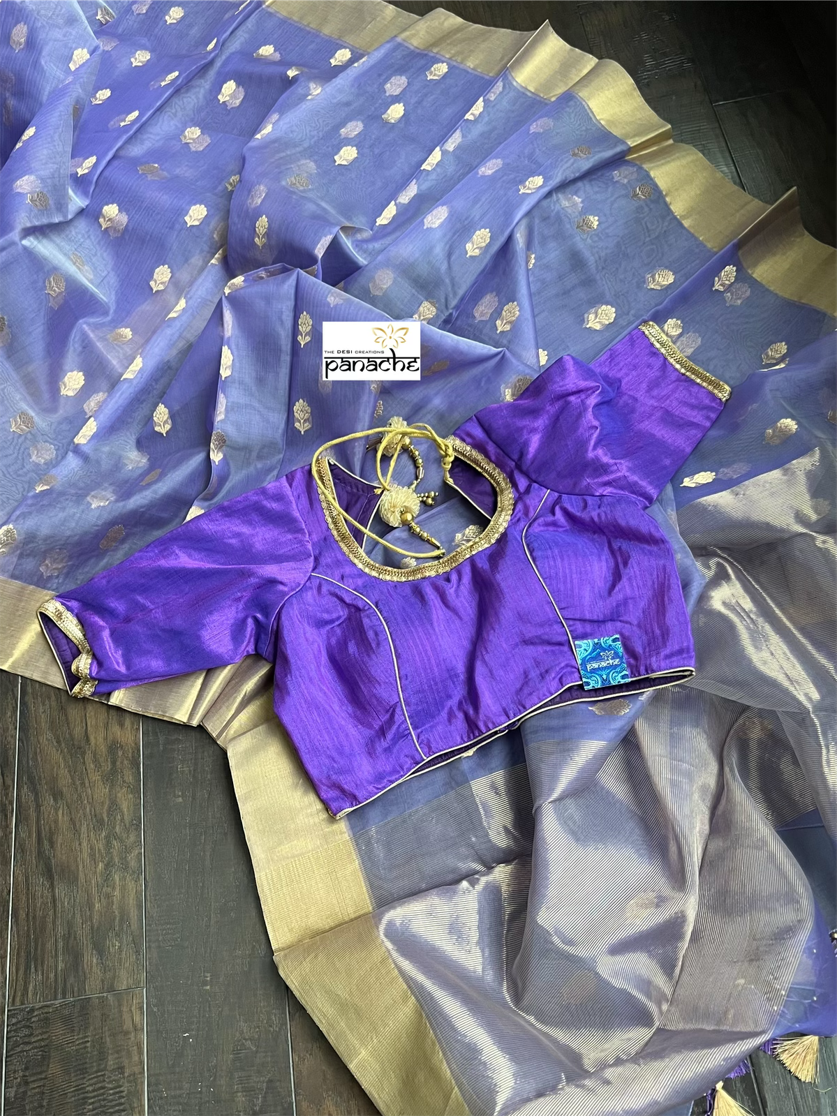 Designer Blouse - Purple Raw Silk