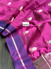 Pure Chanderi Pattu Silk - Magenta Purple