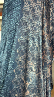 Modal Silk Vegetable Organic Dye Saree - Indigo Blue