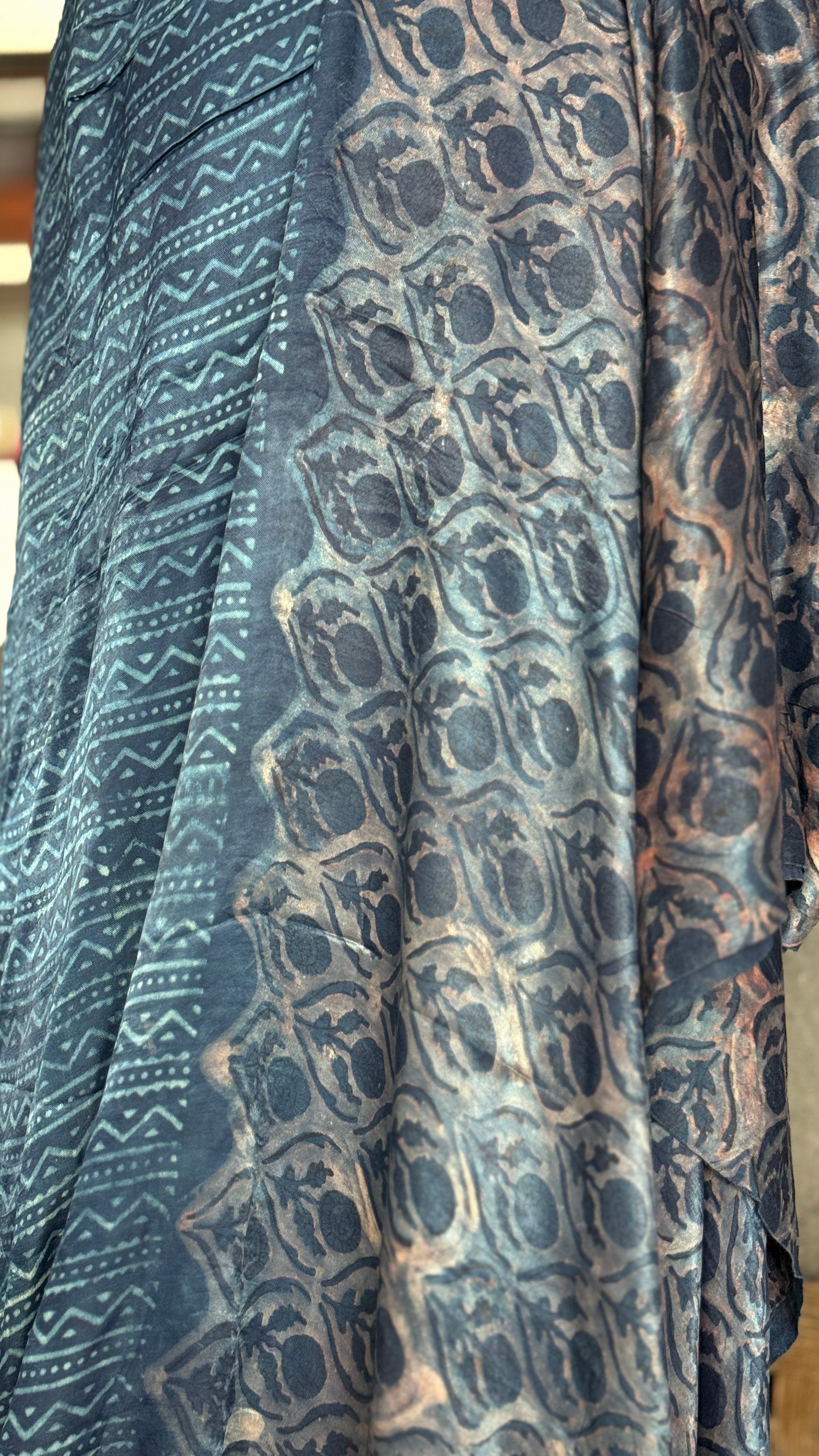 Modal Silk Vegetable Organic Dye Saree - Indigo Blue