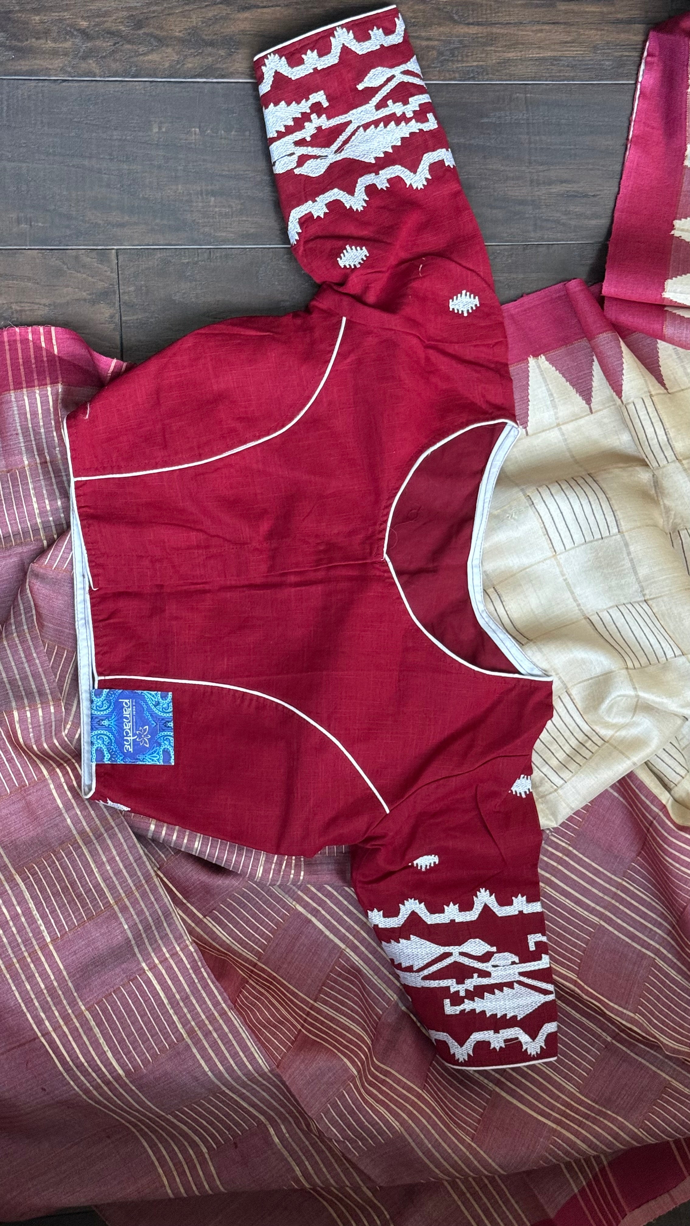 Designer Blouse - Maroon Jamdaani Woven