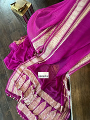 Khaddi Georgette Banarasi - Magenta Pink