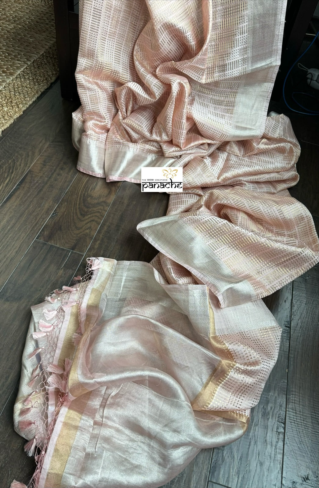 Pure Tissue Katan Silk Banarasi - Blush Pink Woven