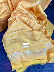 Pure Silk Kadwa Banarasi- Mango Yellow