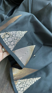 Soft Silk Banaras Saree - Black