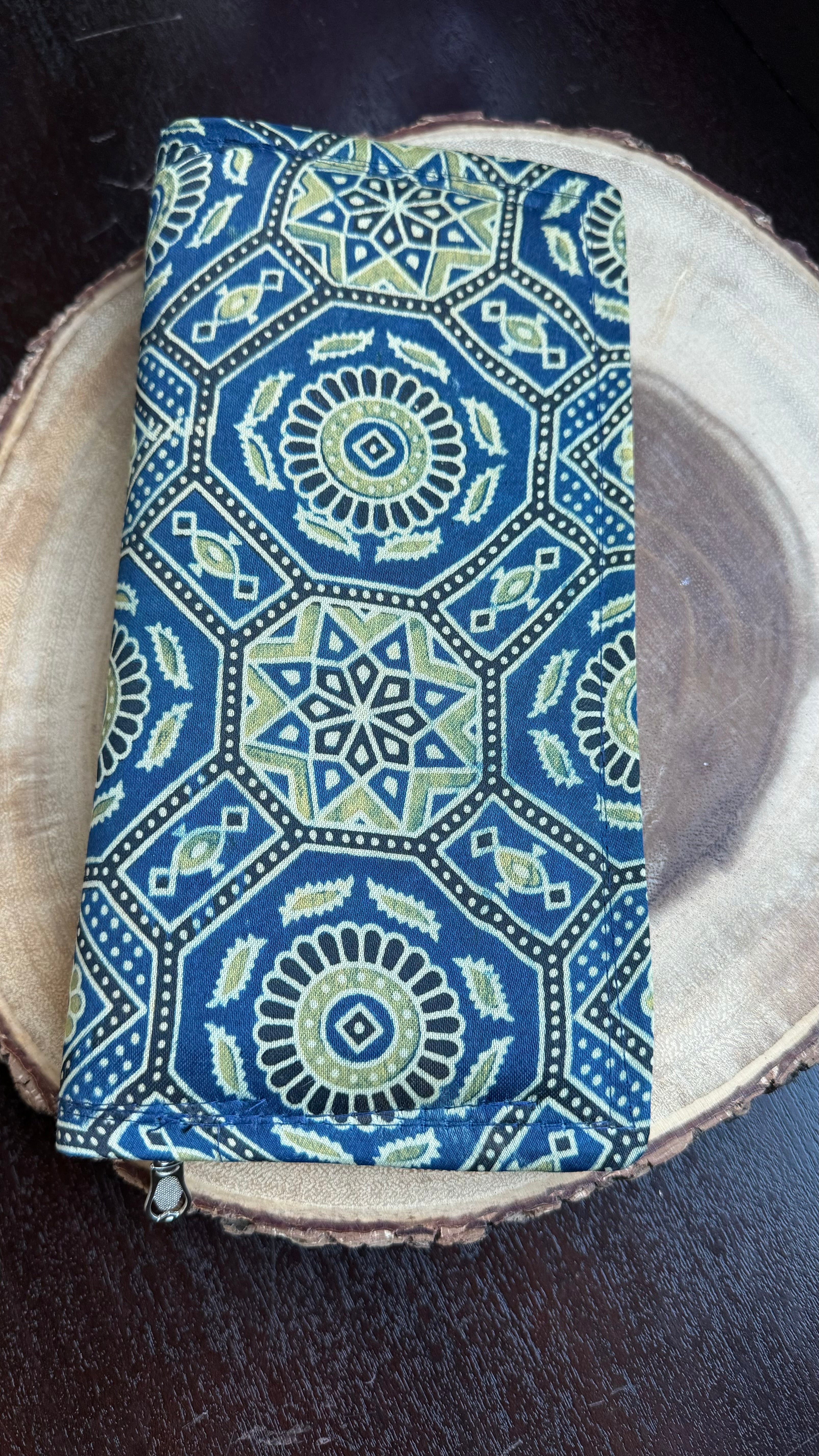 Ajrakh Clutch - Blue Brown