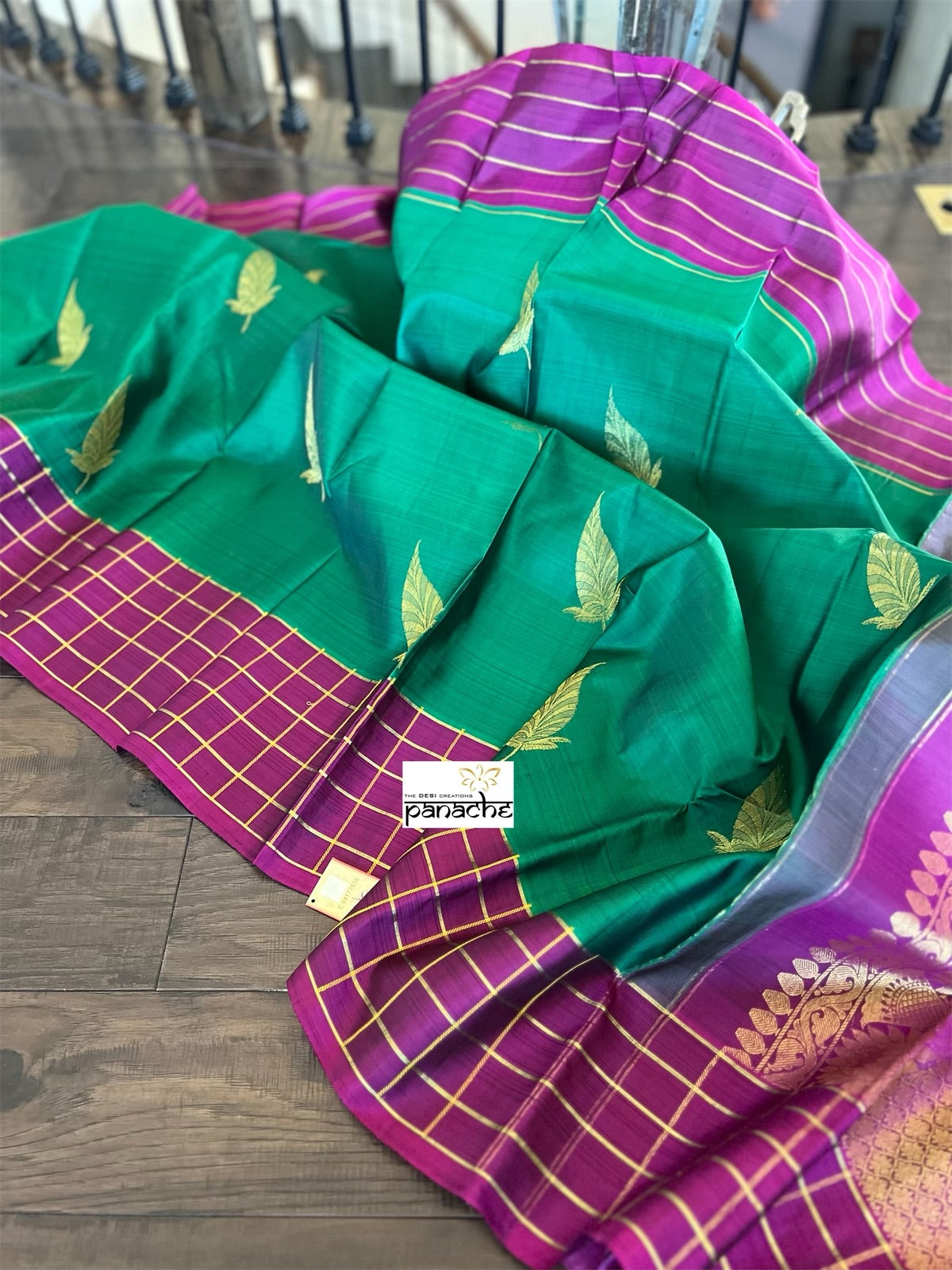 Pure Silk Kanjivaram - Green Purple