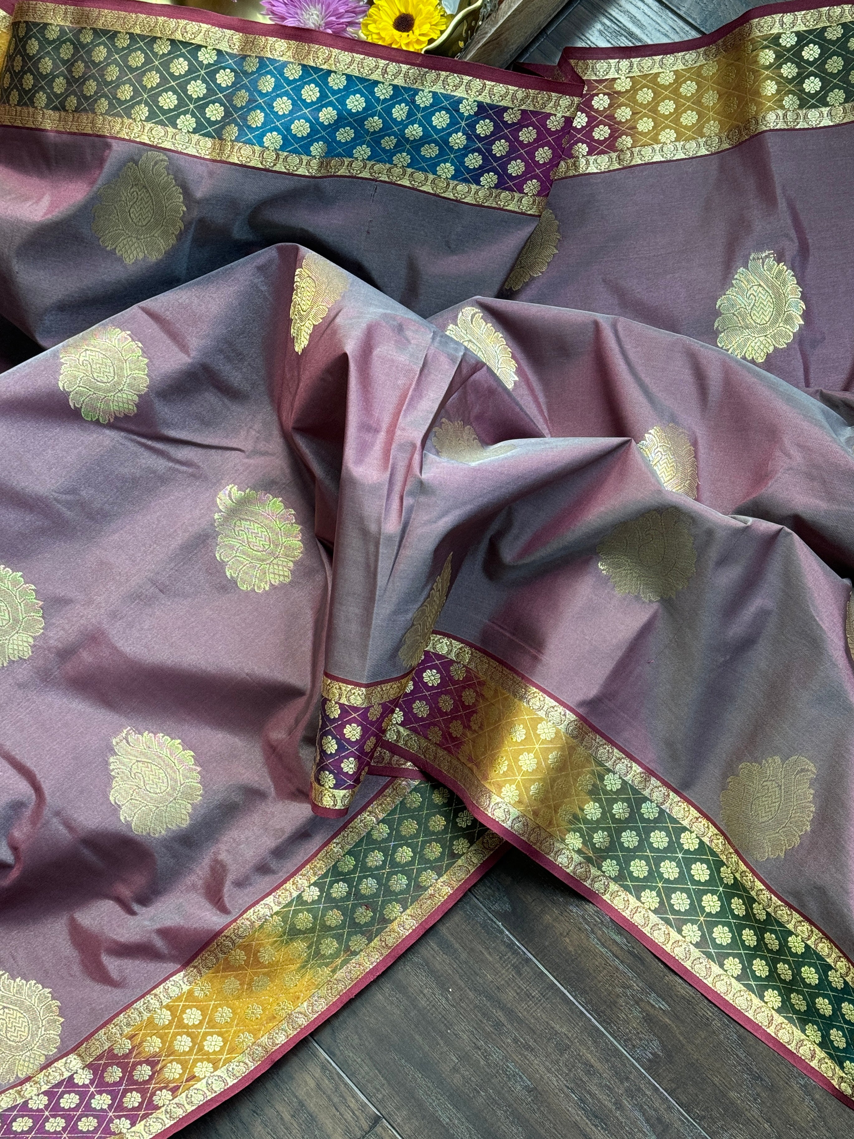 Soft Silk Kanjivaram - Purple Dual Shaded