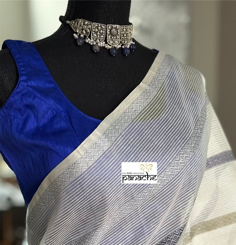 Designer Blouse - Royal Blue Raw Silk