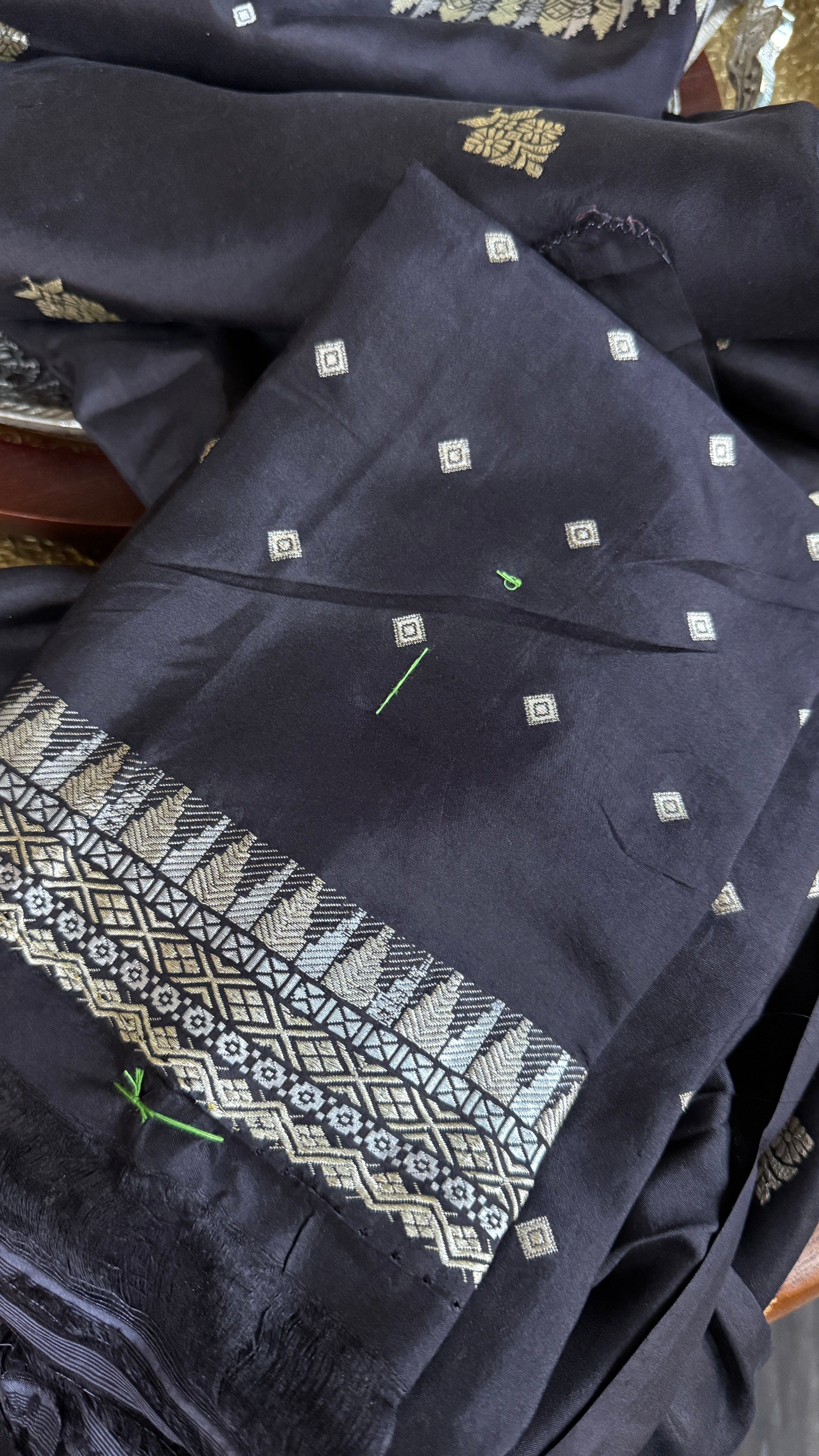 Exclusive Pure Katan Silk Kadhua Banarasi - Black