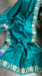 Soft Silk Embroidered - Teal