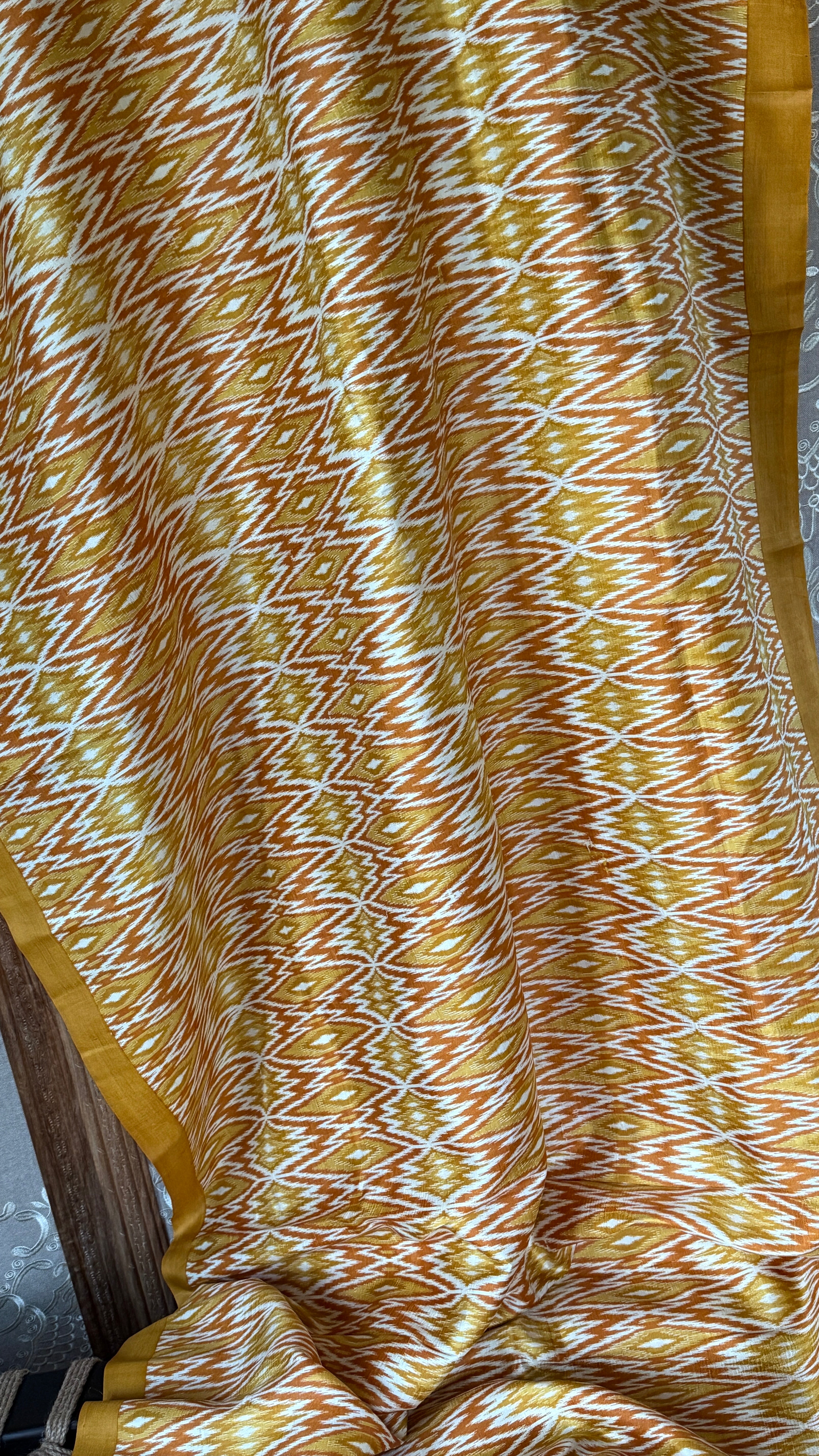 Bishnupur Silk Printed - Yellow Ikat