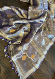 Tissue Organza Silk Banarasi - Purple