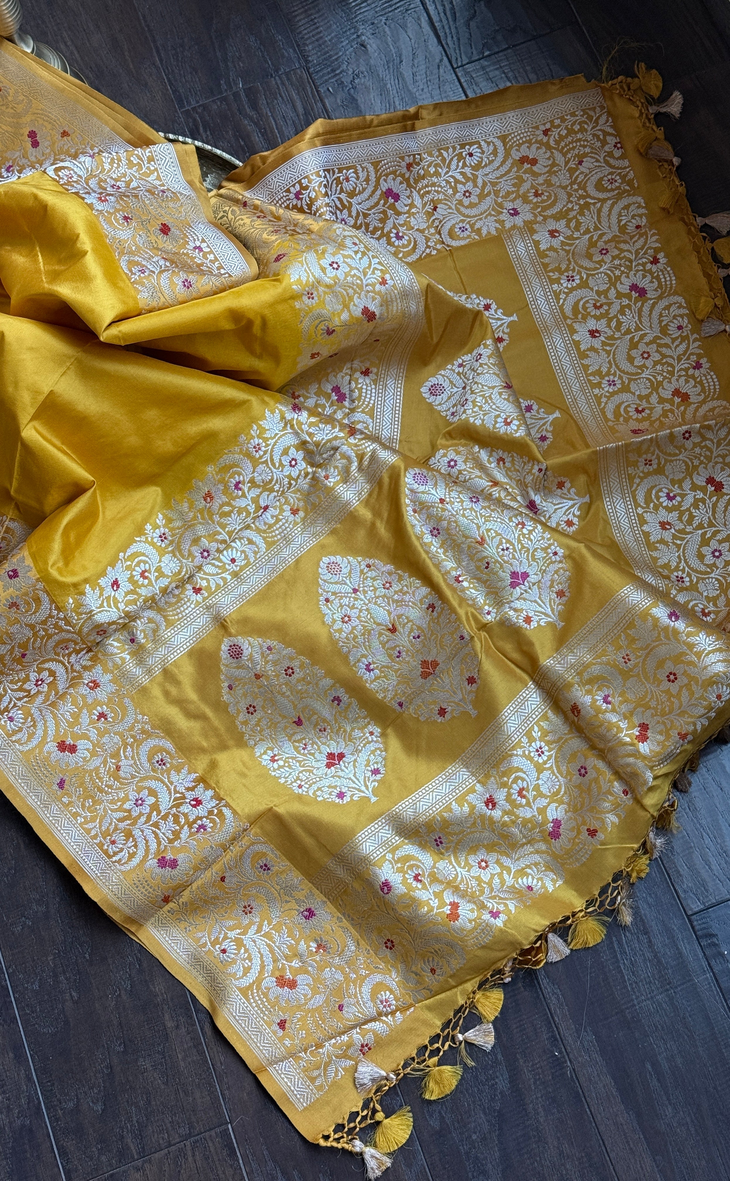 Pure Katan Silk Kadhua Banarasi - Yellow