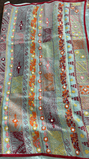 Kota Silk Lambani - Aqua Blue Embroidered