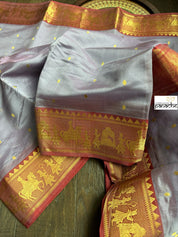 Pure Chanderi Pattu Silk - Mauve