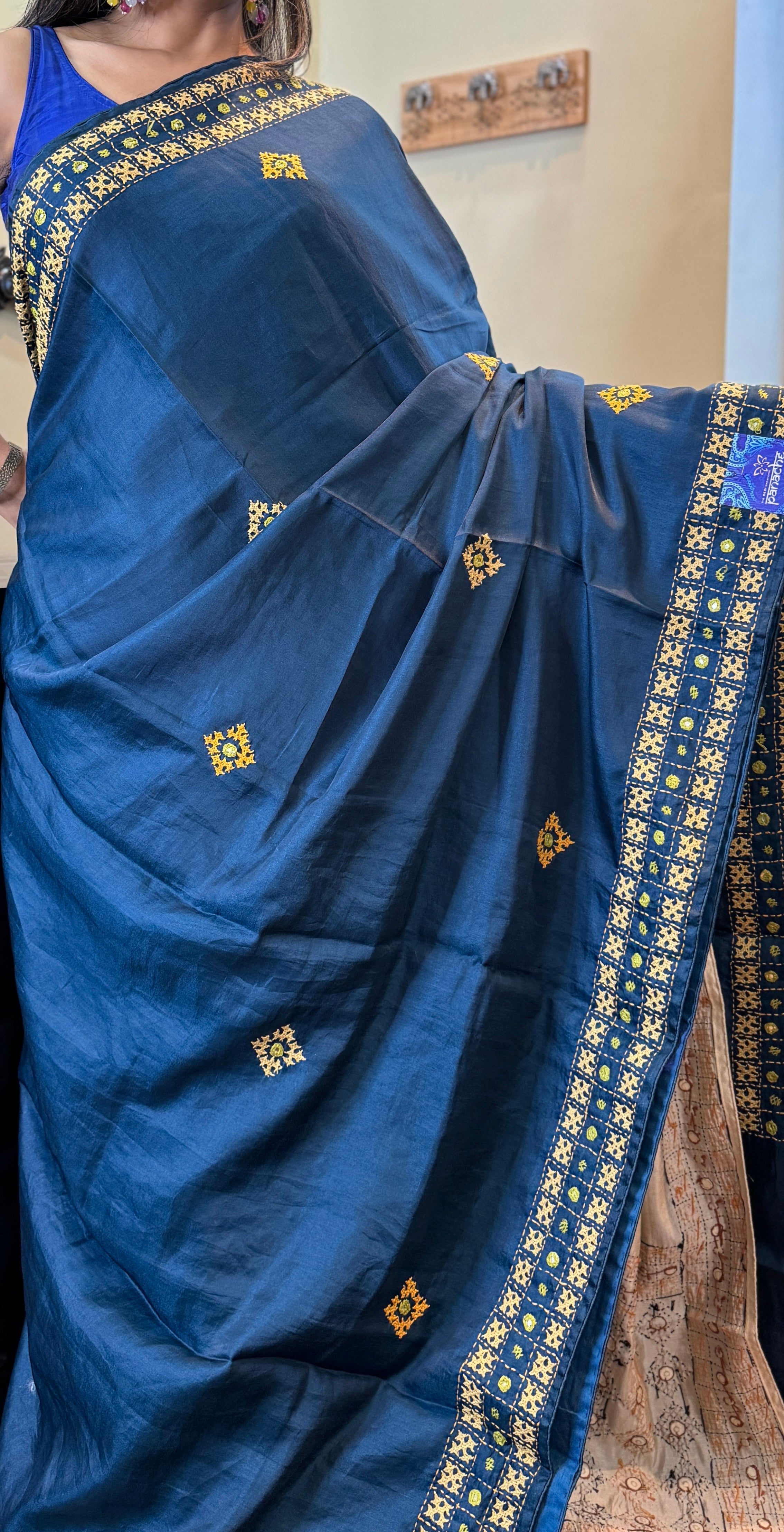 Soft Silk Kutch Embroidered - Blue