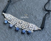 Pure Silver 925 Choker - Antique Lapis