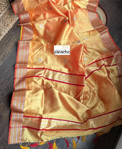 Pure Chanderi Silk - Yellow Eknaliya Woven