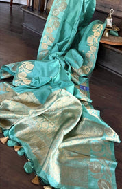 Pure Katan Silk Banarasi - Sea Green