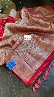 Soft Silk Banarasi - Red Resham Woven