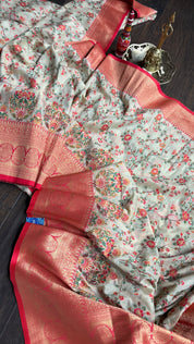 Pashmina Muga Banarasi - Beige