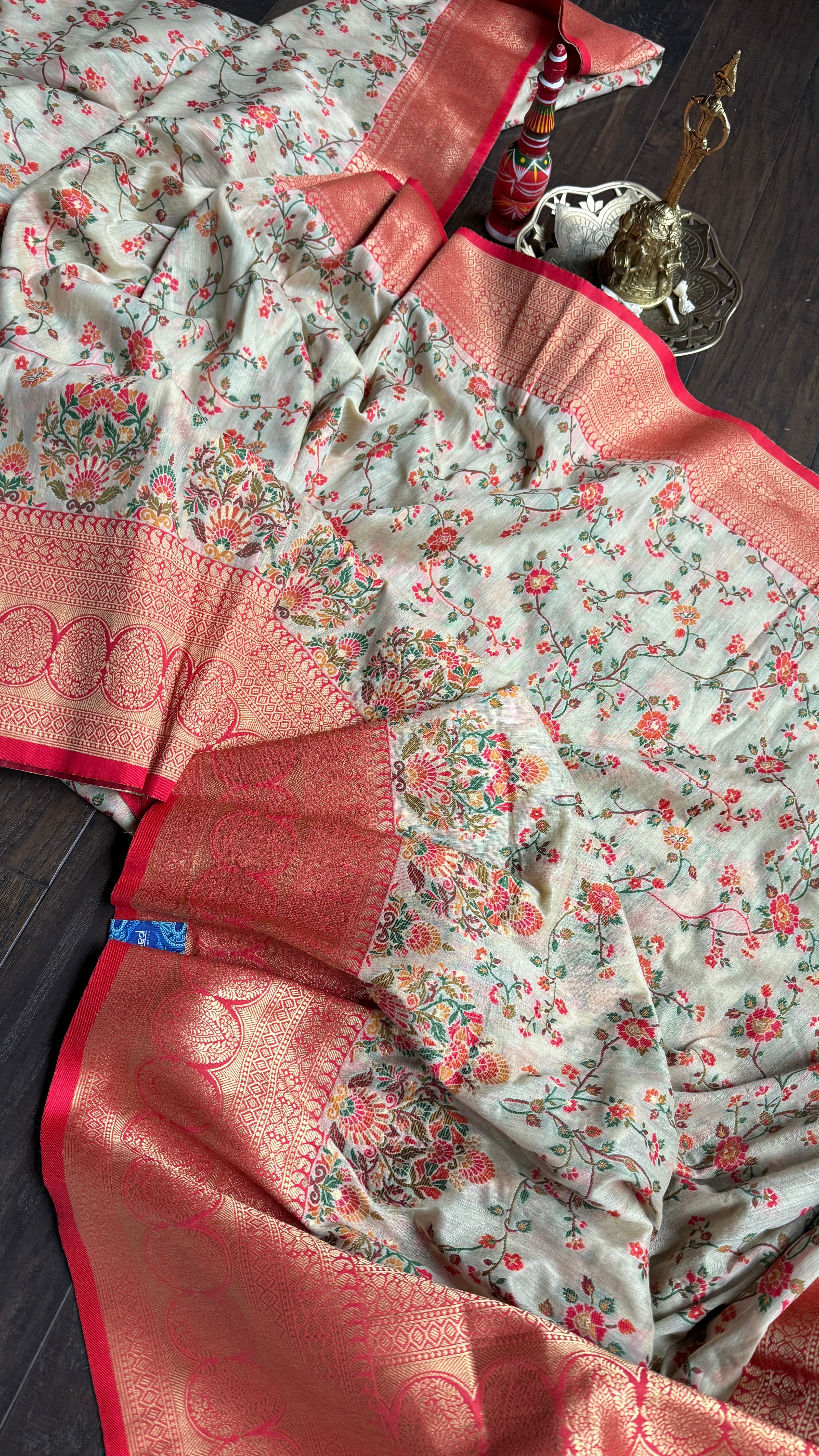 Pashmina Muga Banarasi - Beige