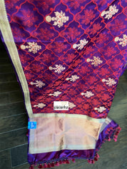 Pure Silk Mashru Banarasi- Purple