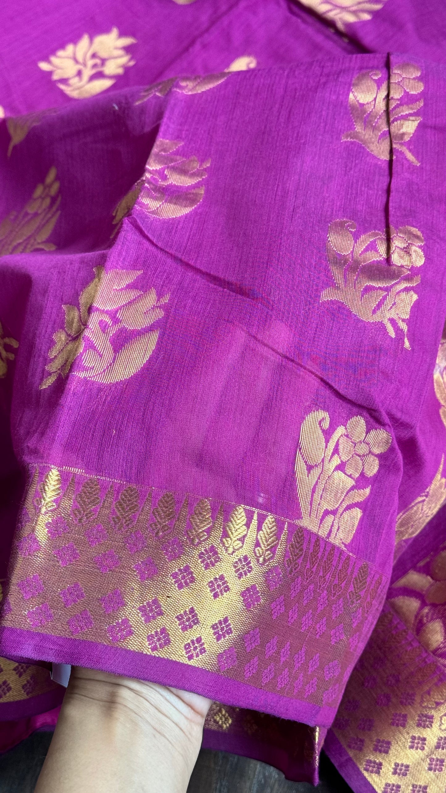 Cotton Silk Kanjivaram - Magenta Pink