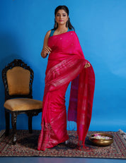 Pure Matka Silk - Magenta Pink Woven