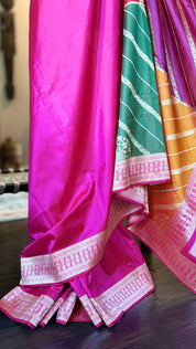 Pure Silk Banarasi - Rani Pink Rangkat Palla