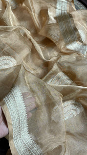 Pure Tissue Silk Banarasi - Golden Khadhua Woven