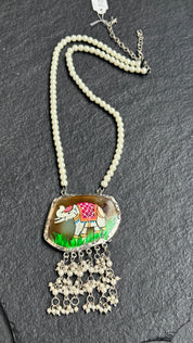 Pearl Necklace - Elephant Pendent